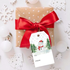 PRINTED snowman christmas gift tags-holiday gift tags-snowman gift labels for christmas