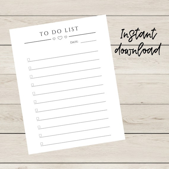 To Do List Printable-daily Task List-to Do List Template-to Do - Etsy