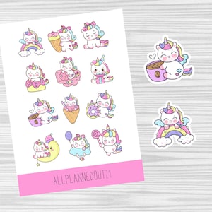 Unicorn sticker sheet-planner stickers-unicorn sticker sheet-sticker sheet-vinyl sticker sheet-journaling-scrapbooking