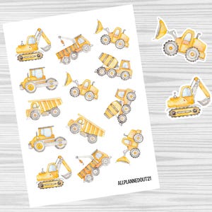 Construction truck sticker sheet-cute planner stickers