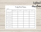Meal planner-meal planner printable-meal planner pdf-weekly meal planner-weekly meal plan printable-weekly meal plan template
