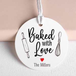 PRINTED baking tags-baked with love tags-printed tags-gift tags for baking