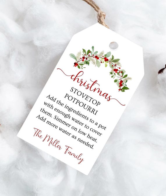 PRINTED christmas potpourri gift tags-printed tags-christmas tags-potpourri-christmas hang tags-friend teacher christmas tag