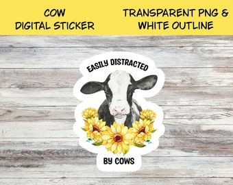 Laptop sticker-cow sticker-digital sticker-animal sticker-printable sticker-digital stickers-digital stickers png