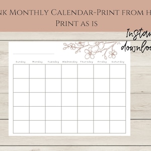 Monatlicher Kalender zum Ausdrucken-Blanko-Kalender-Monatsplaner-Individual-Monats-Planer-Planer zum Ausdrucken