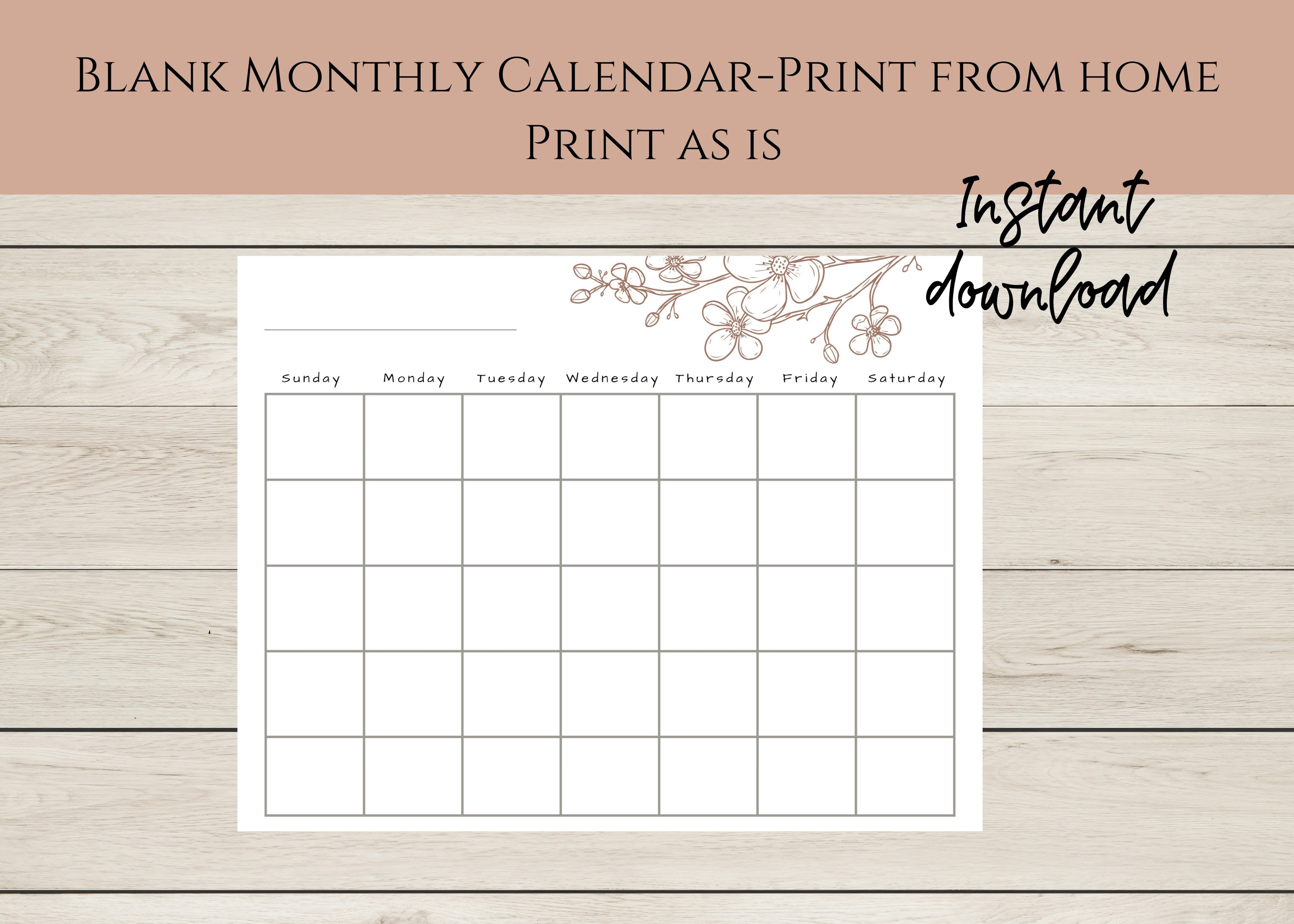 Monthly Calendar Printable-calendar Printable-printable Blank Calendar ...