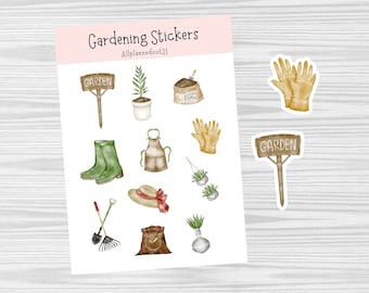 Gardening vinyl sticker sheet-cute planner stickers