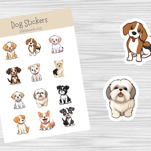 Dog stickers-planner stickers-puppy stickers-dog sticker sheet-vinyl sticker sheet-journaling-scrapbooking-