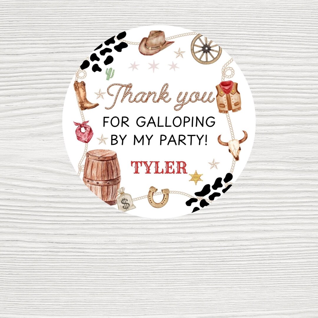 Packaging Stickers Rodeo PRINTED Rodeo Stickers-cowboy Sticker-personalized Birthday Gift Labels ...