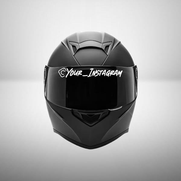 Autocollant casque moto Instagram - Sticker vinyle TikTok - Sticker simple - Étiquette - Sticker motosociaux - Réseaux sociaux - Nom Insta