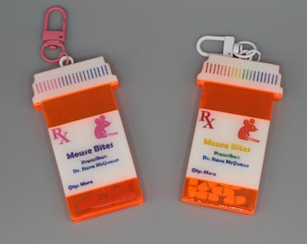 Mouse Bites Pill Bottle Shaker Keychain