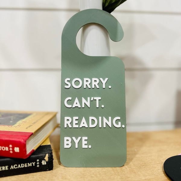 Sorry Reading Door Hanger - *Choose Your Color* - Customizable - Reading Nook Hanger