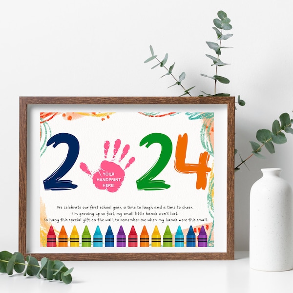 PRINTABLE Kids Handprint End of the Year Certificate Keepsake | Preschool Graduation Certificate Keepsake | Handprint Keepsake