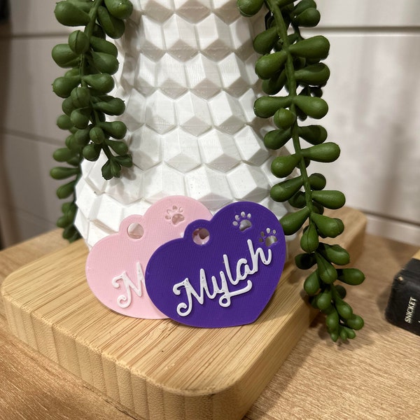 Personalized 3D Printed Dog Name Tag | Cute Pet ID Tag | Various Colors |