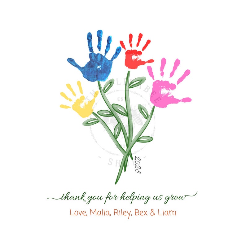 PRINTABLE Mother's Day Handprint Bouquet Mother's Etsy