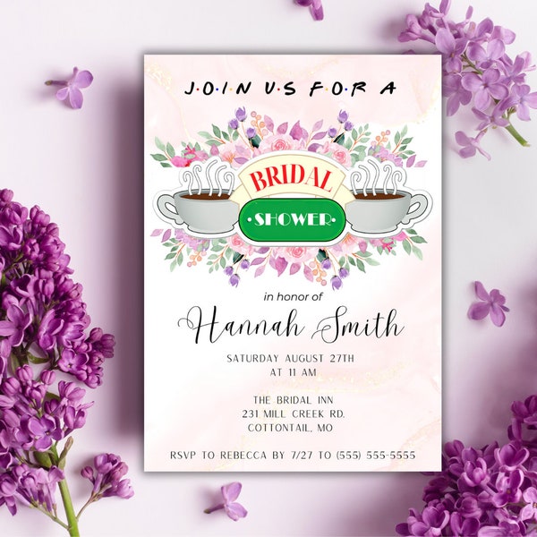 EDITABLE Friends Themed Bridal Shower Invite TWO styles