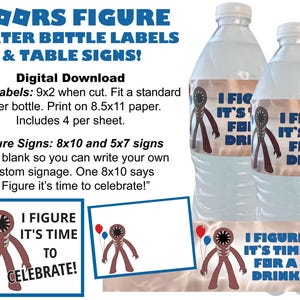 Roblox Doors Birthday Party, Figure Party, Water Bottle Labels and Party Signs, Digital Download