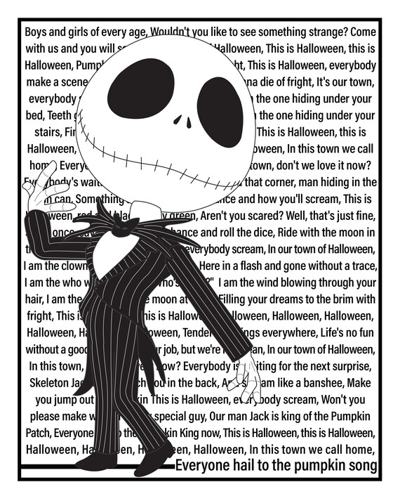 Jack Skellington the Nightmare Before Christmas 8x10 Art