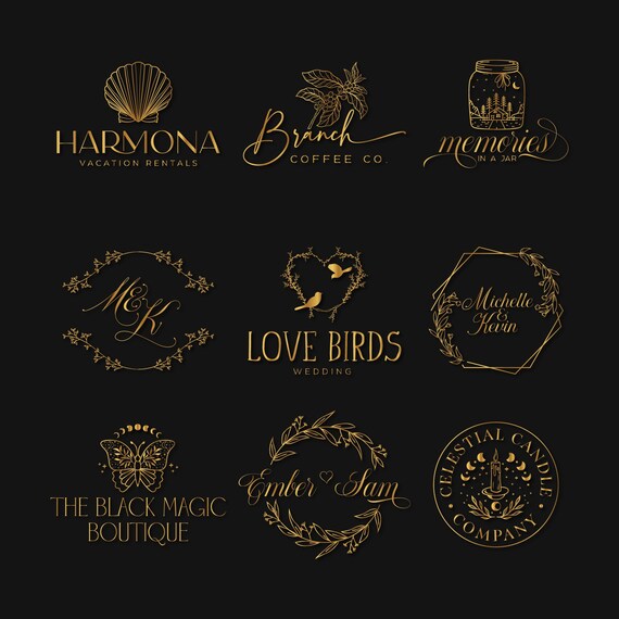Logo Design Premium Logo Gold Logo Luxury Logo Startup Etsy