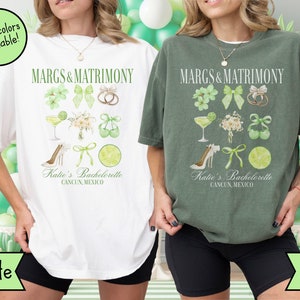 Camisas personalizadas de margaritas y matrimonio para despedida de soltera, colores cómodos, camisetas de margaritas para club social, camisetas de coqueta para despedida de soltera, camisetas a juego para fiesta final.