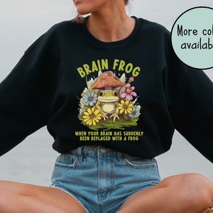Funny Chronic Illness Sweatshirt, POTS Syndrome, Spoonie Crewneck, Invisible Illness TShirt, Chronic Pain Tee, Rare Disease Shirt Brain Frog