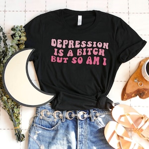 Mental Health Awareness Shirt, Funny Anxious Shirt, Sarcastic Anxiety Tee, Antidepressant Shirt, Funny Gen Z Depression TShirt, Tee image 1