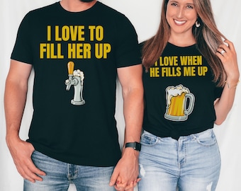 Funny Oktoberfest Couples Shirt: Raunchy Adult Tee for Husband and Wife