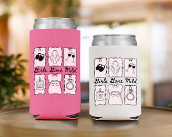 Custom Girls Gone Mild Can Coolers, Girls Gone Mild Bachelorette Drink Sleeves PJ and Prosecco Bachelorette Party Favors Gift for Bridesmaid