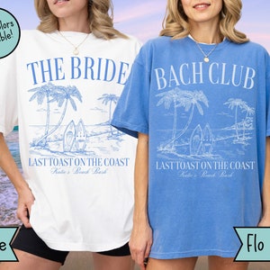 Custom Last Toast on the Coast Bachelorette Party Shirts Luxury Beach Bach Party TShirts Matching Beach Bachelorette Social Club Tee Shirts