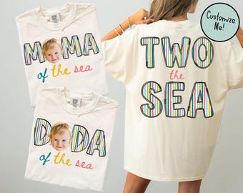 Two the Sea Birthday Matching Front and Back Family Shirts, Boys Girls Second Birthday Party, 2nd BDay Shirt Mom Dad Under the Sea Theme