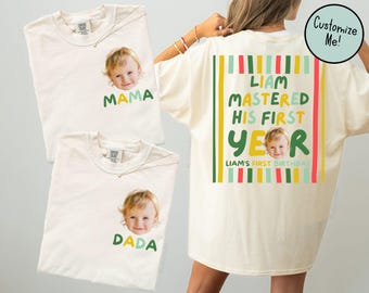 Mastered His First Year Golf Birthday Matching Front and Back Family Shirts, Boys First Birthday Party, 1st BDay Shirt Mom Dad Golf Theme