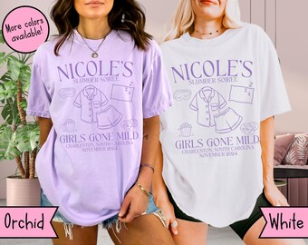 Custom Girls Gone Mild Shirts, Girls Gone Mild Bachelorette TShirts, PJs and Prosecco Tees, Matching Chill Bachelorette Sleepover TShirts