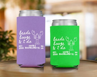 Custom New Orleans Bachelorette Can Coolers, NOLA Girls Trip Party Favors for Mardi Gras Bachelorette Decor Gift for Bridesmaid