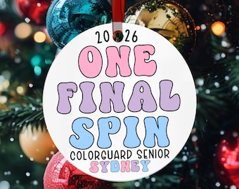 Customized Colorguard Senior Ornament, Retro Personalized Color Guard Senior Gift Custom Color Guard Senior Christmas Ornament Keepsake 2026
