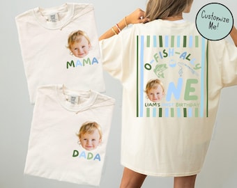 O-Fish-Ally One Birthday Matching Family Shirts Front and Back, Boys First Birthday Party, 1st BDay Shirt Mom Dad Fishing Theme