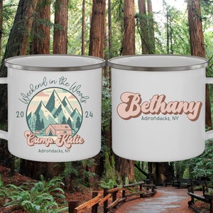 Custom Bachelorette Party Camping Mugs, Camp Bachelorette Decor, Camping Bachelorette Party Favors Personalized Gift for Bridesmaid Mug Camp
