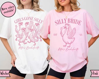 Silly Goose vrijgezellenfeest comfort kleuren shirts, Girls Gone Silly T-shirts, grappige Silly Goose vrijgezellenfeest, Silly Bride Goose Tee