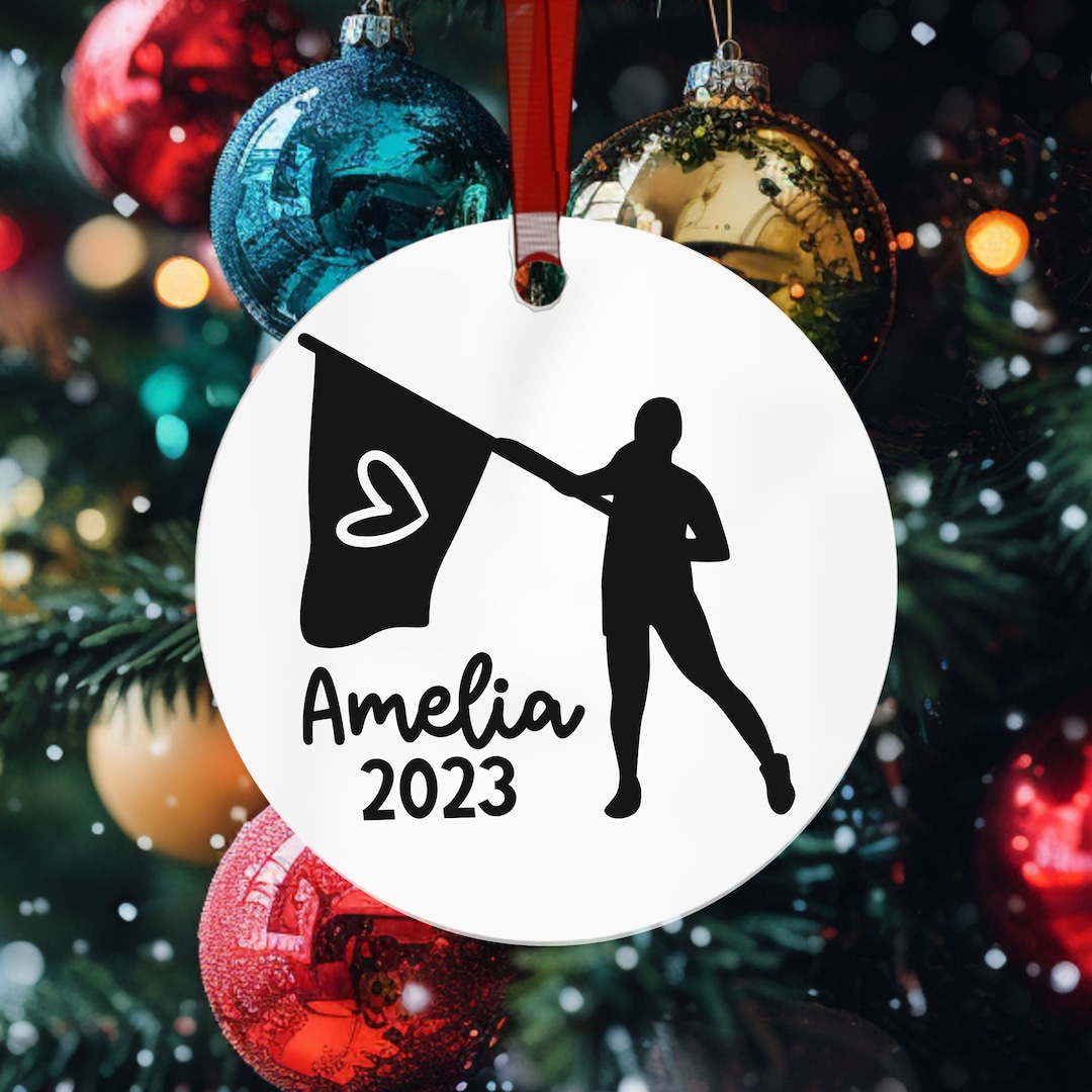 Customized Ornament, Retro Personalized Color Guard Senior