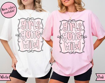 Custom Girls Gone Mild Shirts, Girls Gone Mild Bachelorette TShirts, Pink PJs Prosecco Tees, Matching   Bachelorette Sleepover TShirts