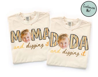 Two and Digging It Birthday Matching Family Shirts, Boys Second Birthday Party, 2nd BDay Shirt Mom Dad Construction Theme