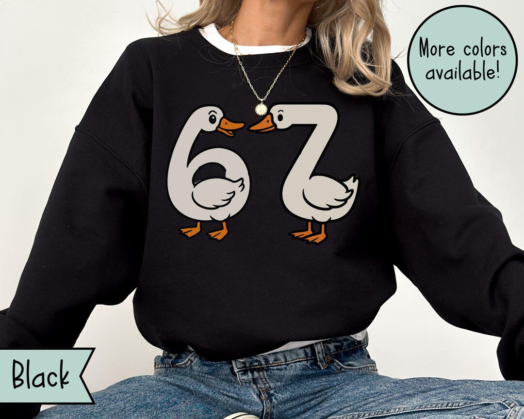 Funny 67 Goose Sweatshirt, Silly Brain Rot Teacher Shirt, Goose ...