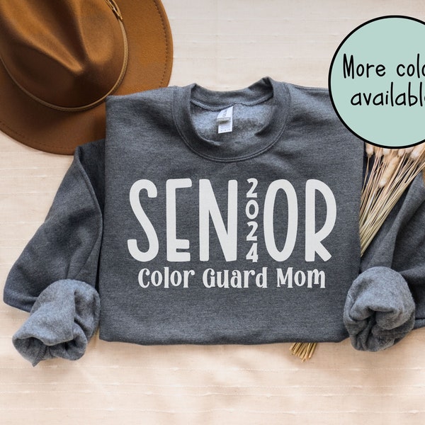 Color Guard Senior Mom Sweatshirt, Retro Color Guard Mom Senior 2024 Team Crewneck Tee, Matching Color Guard Squad Shirt, Color Guard Senior