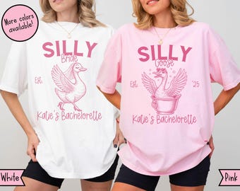 Silly Goose vrijgezellenfeest comfort kleuren shirts, Girls Gone Silly T-shirts, grappige Silly Goose vrijgezellenfeest, Silly Bride Goose Tee