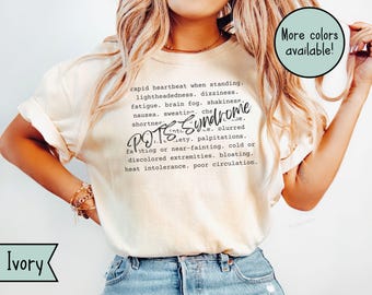 Camiseta con colores reconfortantes para el síndrome de taquicardia ortostática postural (POTS), concientización sobre el POTS, divertida camiseta para enfermedades crónicas, camiseta Spoonie