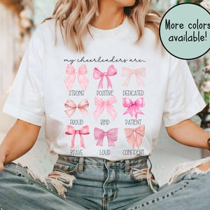 Cheer Coach Shirt, Cute Cheerleading Coach TShirt, Game Day Gift for Cheer Coach, Coquette School Spirit Cheer Shirt, Custom Gift for Cheer