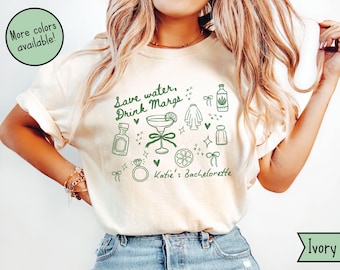 Custom Margs and Matrimony Bachelorette Comfort Colors Shirts,   Bachelorette Tee Shirts, Hand Drawn Margarita Bachelorette TShirt Gift