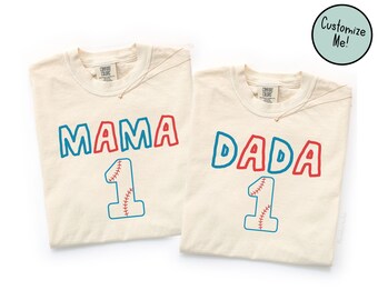 Baseball Themed Birthday Matching Family Shirts, Rookie of the Year Birthday Party, Baseball Birthday Tee Mom Dad