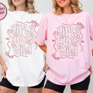 Custom Girls Gone Mild Shirts, Girls Gone Mild Bachelorette TShirts, PJ and Prosecco Tees, Matching Drawn   Bachelorette Coquette Bow