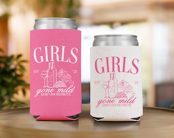 Custom Girls Gone Mild Can Coolers, Girls Gone Mild Bachelorette Drink Sleeves PJ and Prosecco Bachelorette Party Favors Gift for Bridesmaid