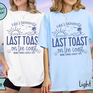 Custom Last Toast on the Coast Bachelorette Party Shirts Luxury Beach Bach Party TShirts Matching Beach Bachelorette Social Club Tee Shirts
